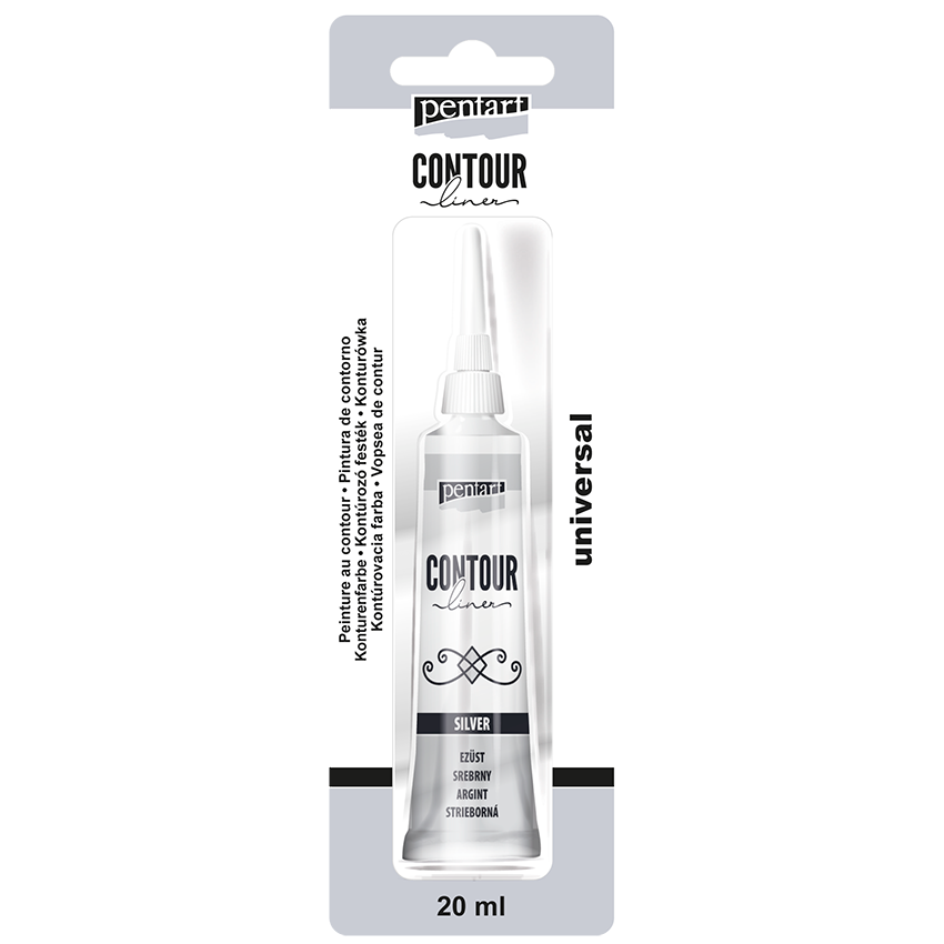 Pentart - Contour Liner 20ml - Silver