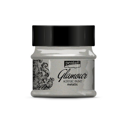 Pentart - Glamour Metallic Acrylic Paint - 50ml - Platinum