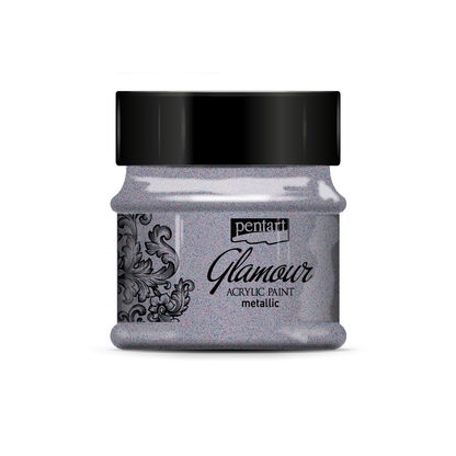 Pentart - Glamour Metallic Acrylic Paint - 50ml - Dark Silver