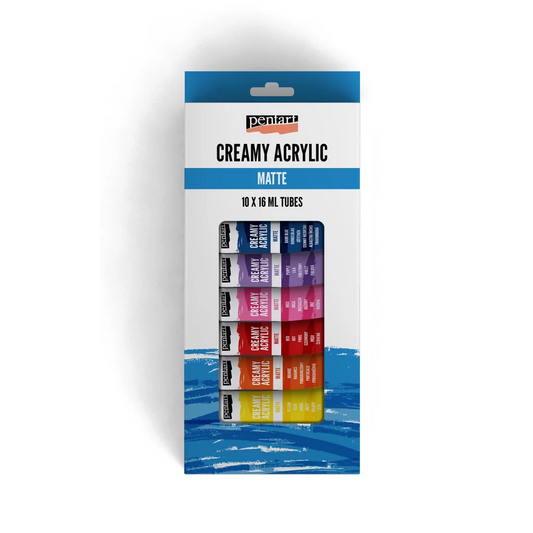 Pentart - Cream Acrylic Matte Paint Set - 10 Colours