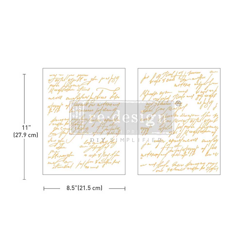 Redesign Decor Transfer - Kacha - Shimmering Script - 8.5"x11" (Middy)