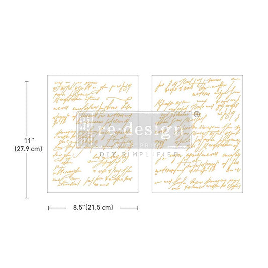 Redesign Decor Transfer - Kacha - Shimmering Script - 8.5"x11" (Middy)