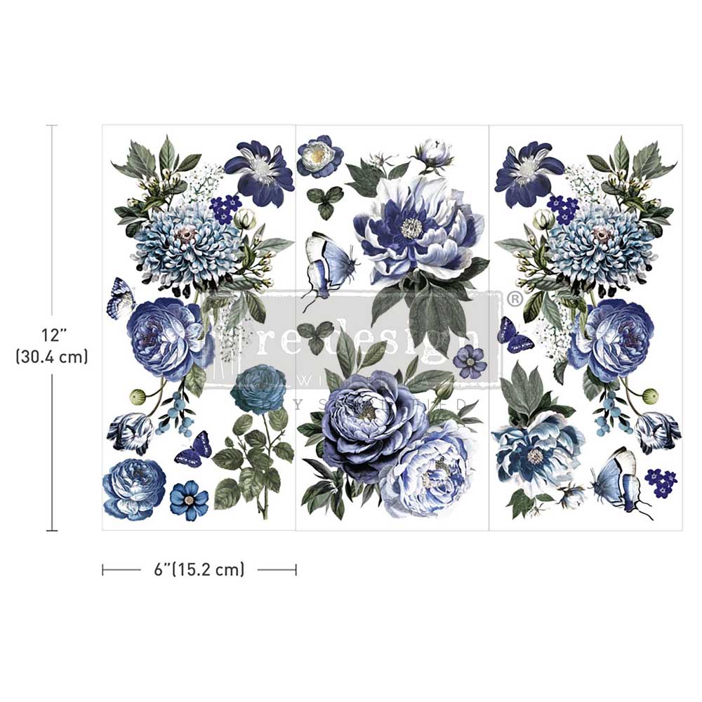 Redesign Decor Transfer - Indigo Petals - 6