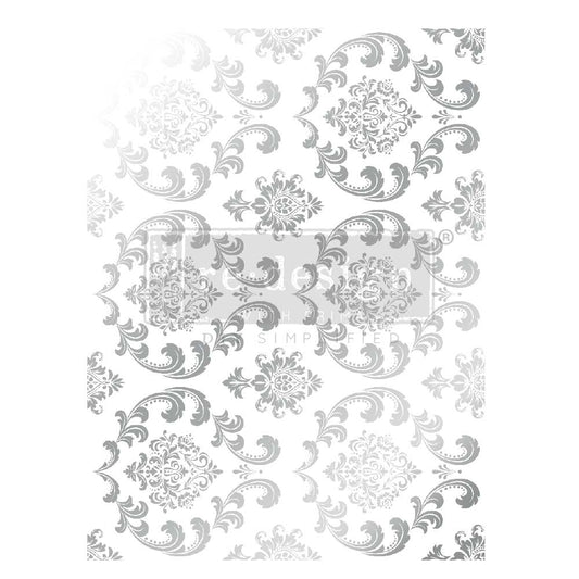 Redesign Decor Transfer - Kacha - Silver House of Damask - 18"x24"