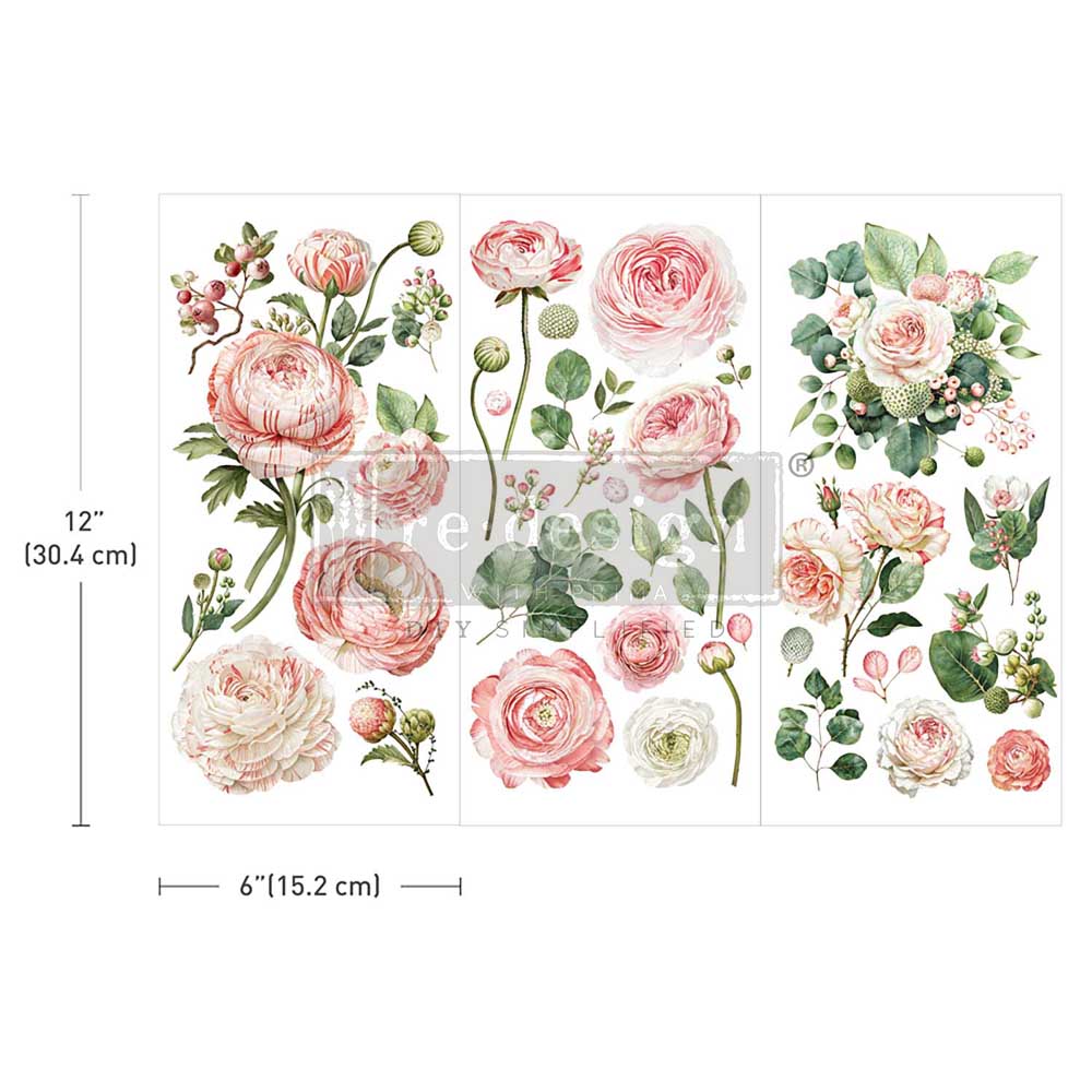 Redesign Decor Transfer - Blushing Blooms - 6"x 12" (Mini)