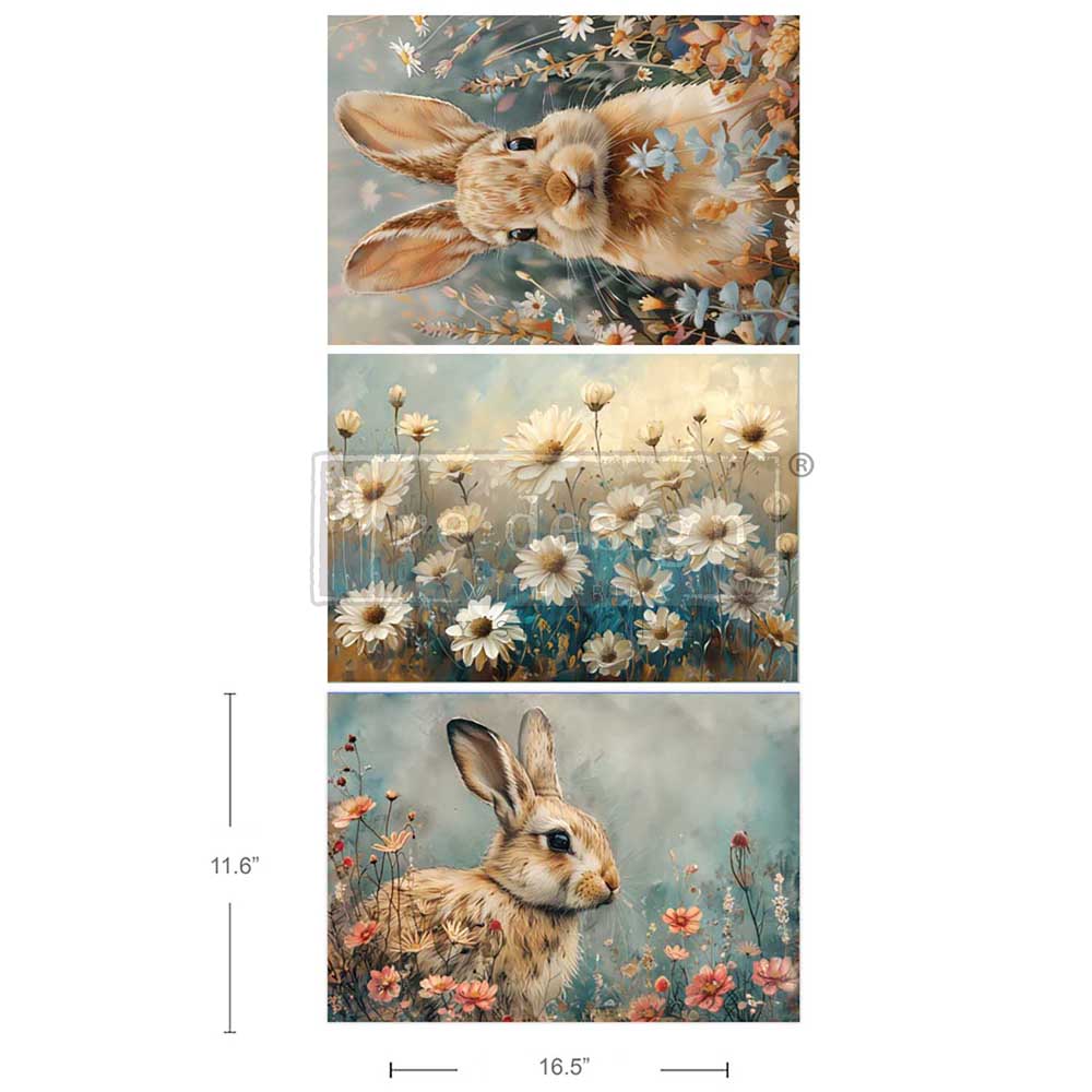 Redesign Decoupage Fiber (A3) - Garden Bunny Tales