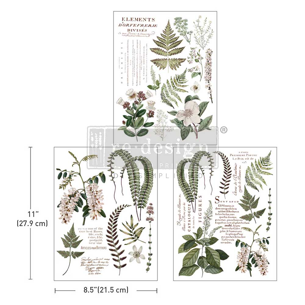 Redesign Decor Transfer - Greenery Grace - 8.5"x11" (Middy)