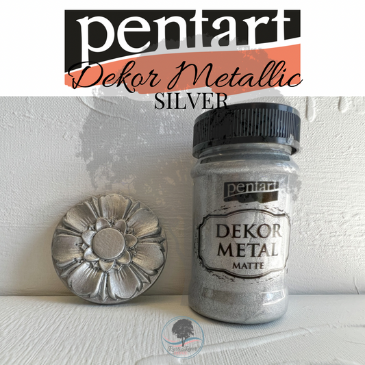 Pentart Dekor Metallic Matte - 100ml - Silver