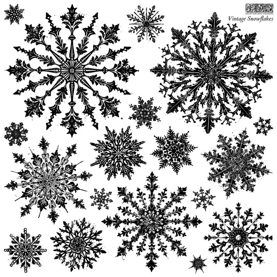 Iron Orchid Designs - Vintage Snowflakes Decor Stamp