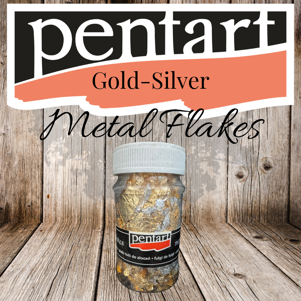 Pentart Metal Flakes - 100ml - M6 - Gold-Silver