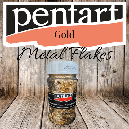 Pentart Metal Flakes - 100ml - M10 - Gold-Copper-Blue