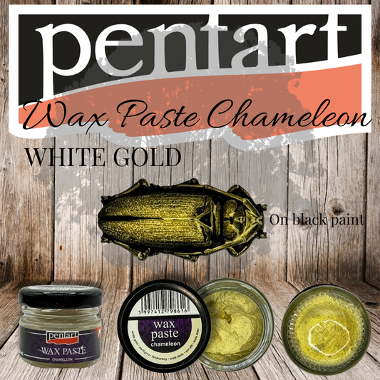 Pentart Wax Paste - Chameleon - 20ml - White-Gold