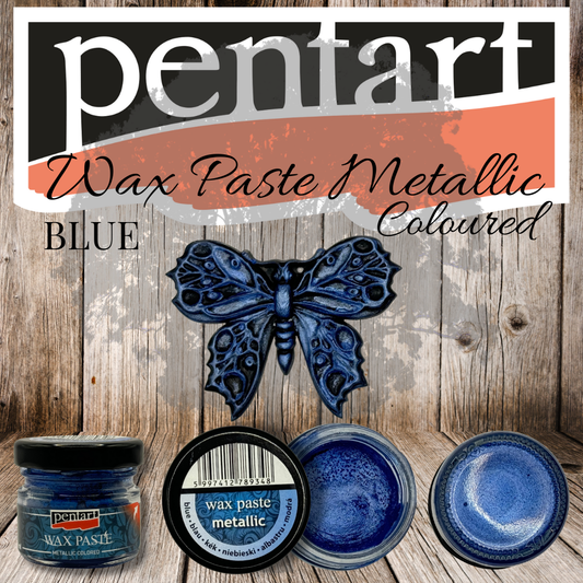 Pentart Wax Paste - Coloured Metallic - 20ml - Blue