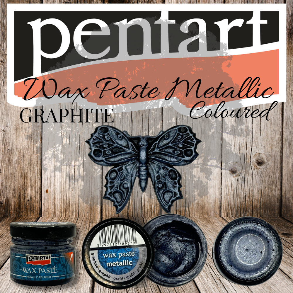 Pentart Wax Paste - Coloured Metallic - 20ml - Graphite