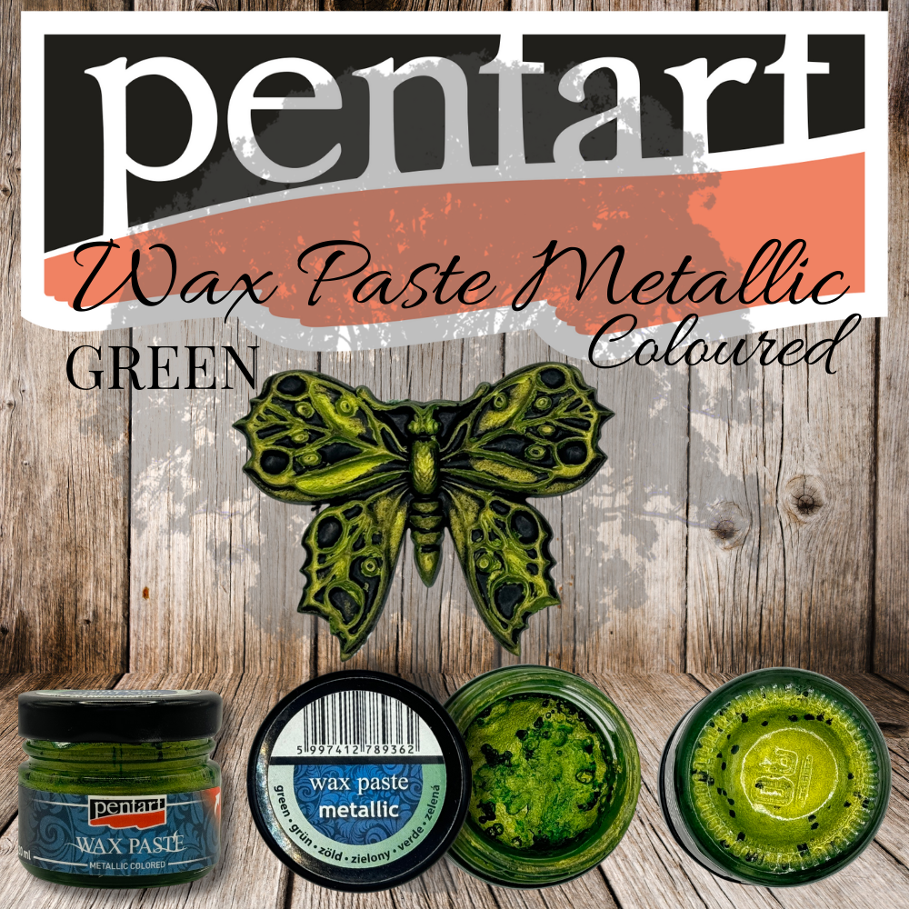 Pentart Wax Paste - Coloured Metallic - 20ml - Green