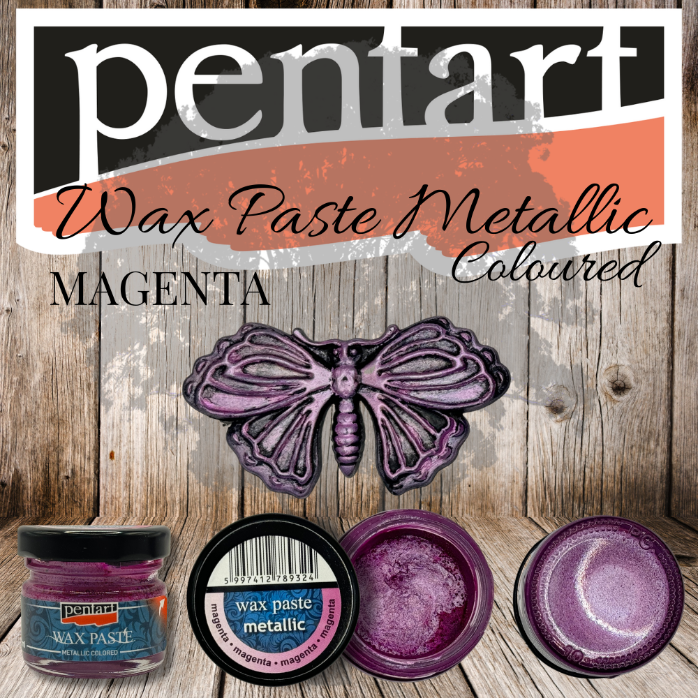 Pentart Wax Paste - Coloured Metallic - 20ml - Magenta