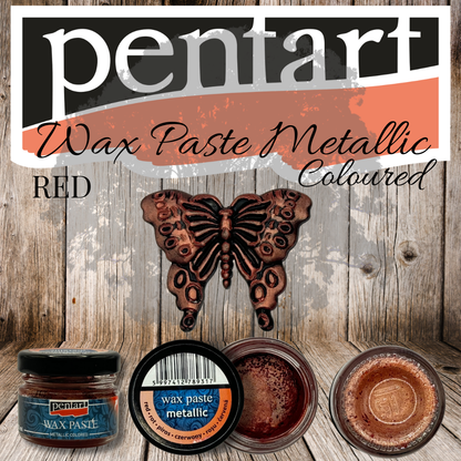 Pentart Wax Paste - Coloured Metallic - 20ml - Red