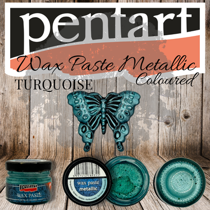 Pentart Wax Paste - Coloured Metallic - 20ml - Turquoise