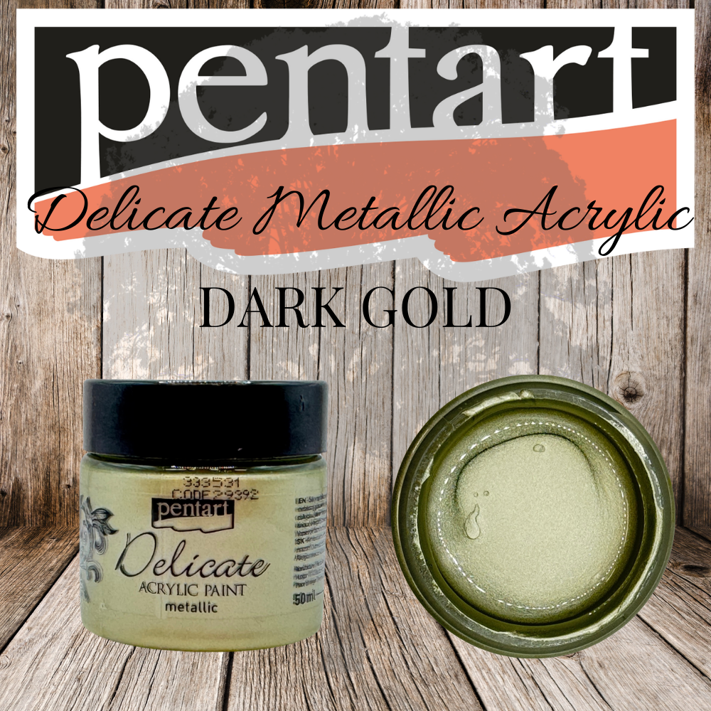 Pentart - Delicate Metallic Acrylic Paint - 50ml - Dark Gold