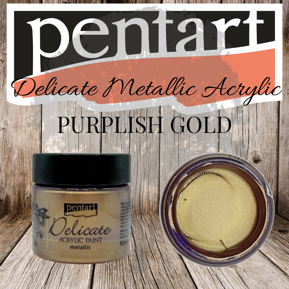 Pentart - Delicate Metallic Acrylic Paint - 50ml - Purplish Gold