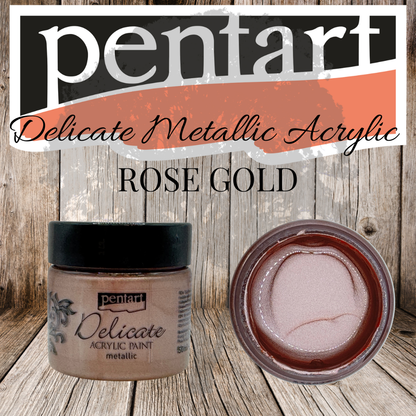 Pentart - Delicate Metallic Acrylic Paint - 50ml - Rose Gold