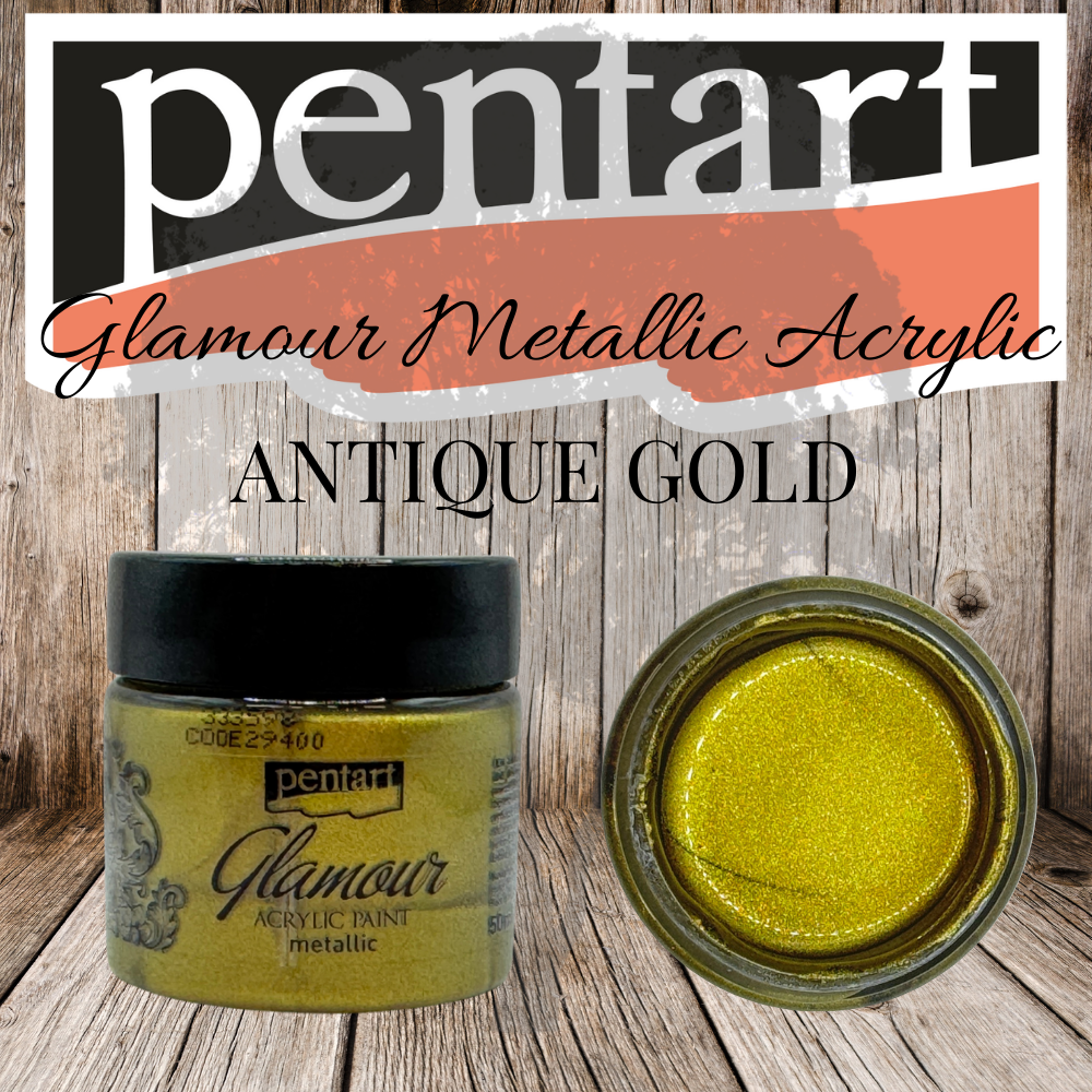 Pentart - Glamour Metallic Acrylic Paint - 50ml - Antique Gold