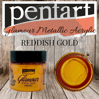 Pentart - Glamour Metallic Acrylic Paint - 50ml - Reddish Gold