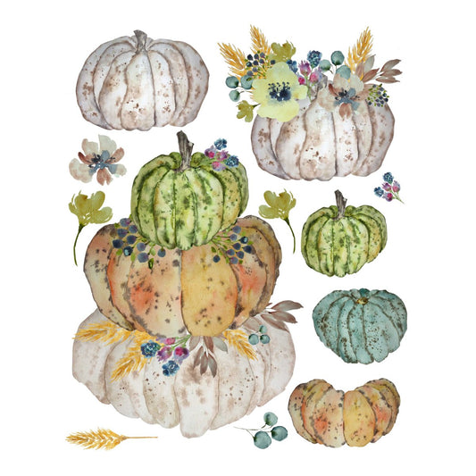 Roycycled Treasures - Stacked Heirloom Pumpkins Decoupage Paper - 20x30in - Rustic River Home